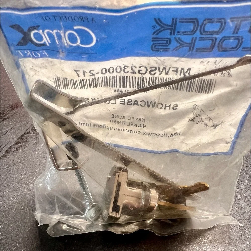 Compx Fort MFWSG23000-217 Showcase Lock for Wood or Glass Nickel Finish‎